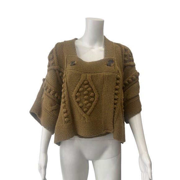 $995 Stella McCartney 2007 Brown Beige Knit Cropped Sweater size IT 42/6 - Picture 1 of 8